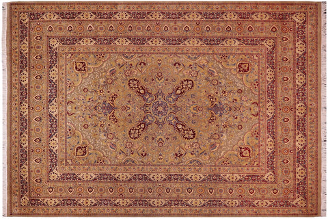 handmade Traditional  Lt. Green Lt. Green Hand Knotted RECTANGLE 100% WOOL area rug 9x12