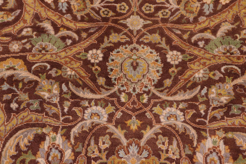 handmade Transitional Regular Brown Tan Hand Knotted RECTANGLE 100% WOOL area rug 9x12