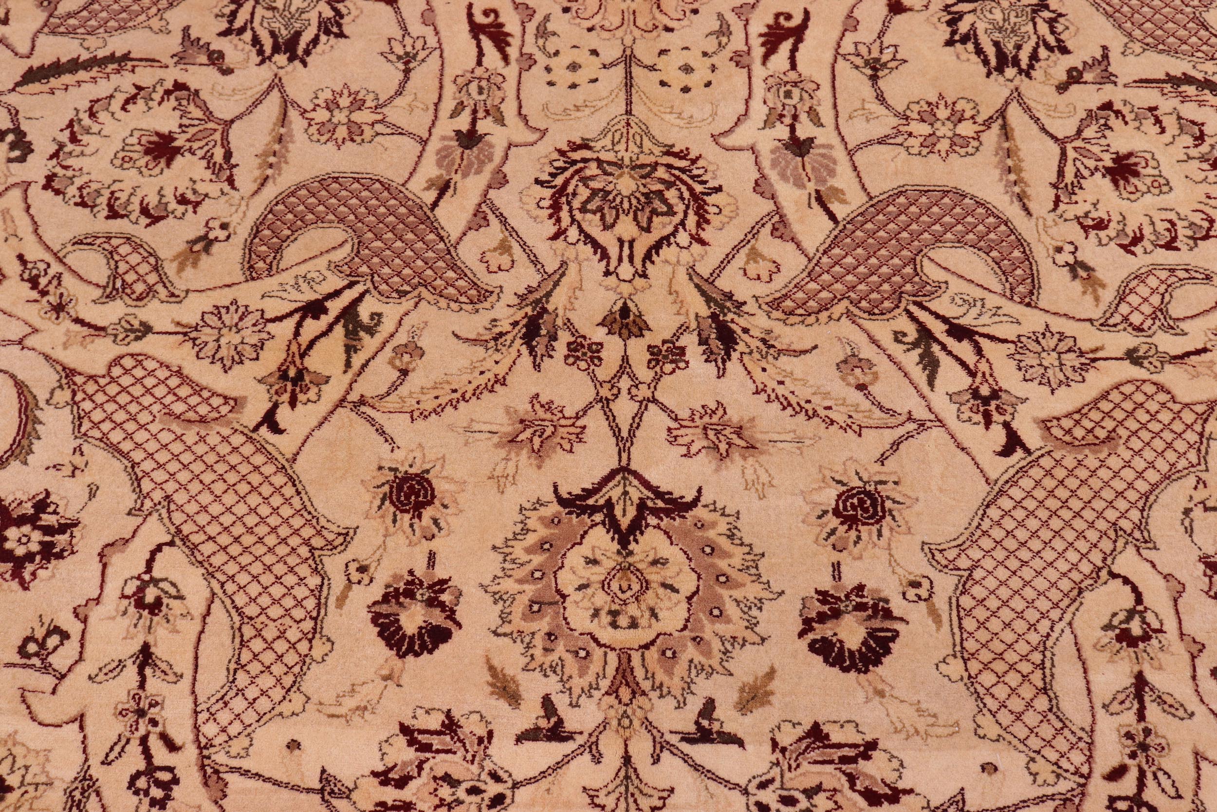 handmade Traditional Agra #2 Gold Lt. Green Hand Knotted RECTANGLE 100% WOOL area rug 9x12