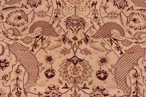 handmade Traditional Agra #2 Gold Lt. Green Hand Knotted RECTANGLE 100% WOOL area rug 9x12