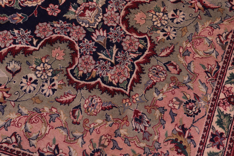 handmade Traditional Tabriz Blue Ivory Hand Knotted RECTANGLE 100% WOOL area rug 9x12