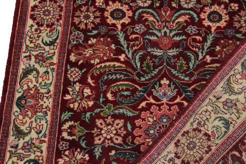 handmade Traditional Kirman Red Beige Hand Knotted RUNNER 100% WOOL area rug 3' x 10'