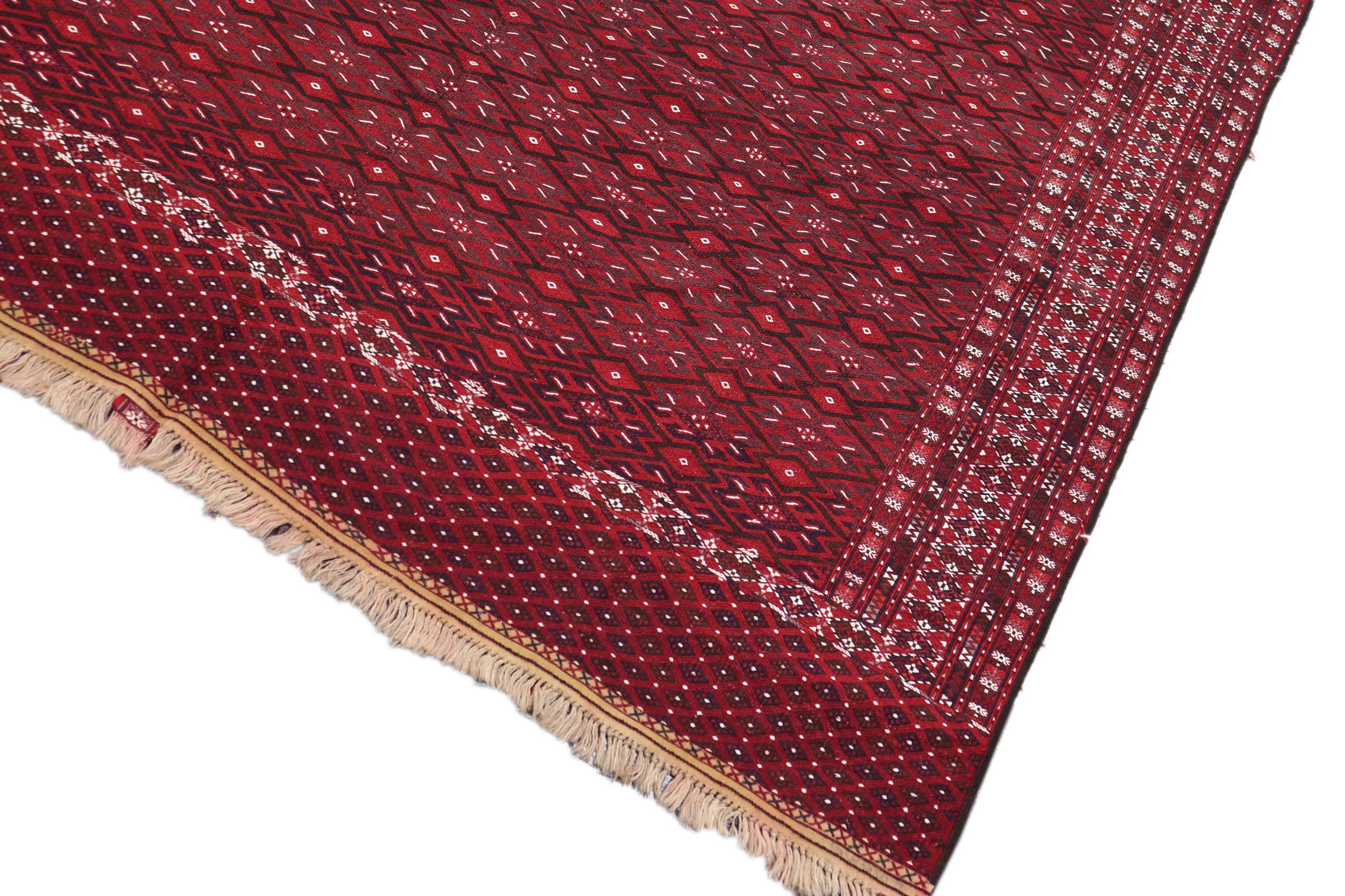 handmade Geometric Tukmansalah Red Red Hand-Woven RECTANGLE 100% WOOL area rug 7x12