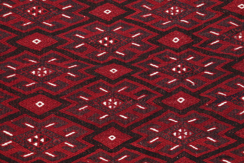 handmade Geometric Tukmansalah Red Red Hand-Woven RECTANGLE 100% WOOL area rug 7x12