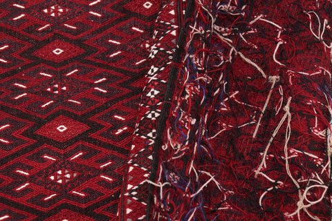 handmade Geometric Tukmansalah Red Red Hand-Woven RECTANGLE 100% WOOL area rug 7x12