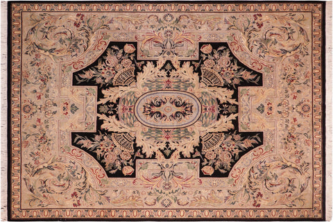 handmade Traditional Angola Black Gray Hand Knotted RECTANGLE 100% WOOL area rug 8x10