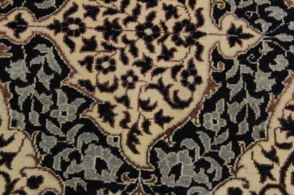 handmade Transitional Design Black Ivory Hand Knotted RUNNER 100% WOOL area rug 3'X13'