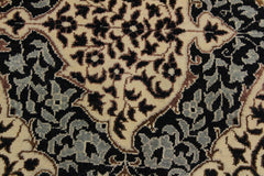 handmade Transitional Design Black Ivory Hand Knotted RUNNER 100% WOOL area rug 3'X13'