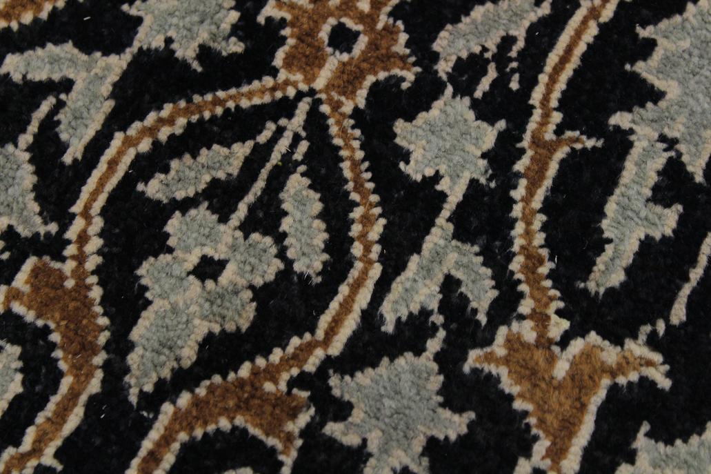 handmade Transitional Design Black Ivory Hand Knotted RUNNER 100% WOOL area rug 3'X13'