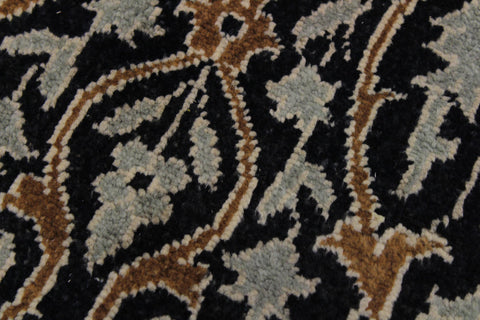 handmade Transitional Design Black Ivory Hand Knotted RUNNER 100% WOOL area rug 3' x 13'