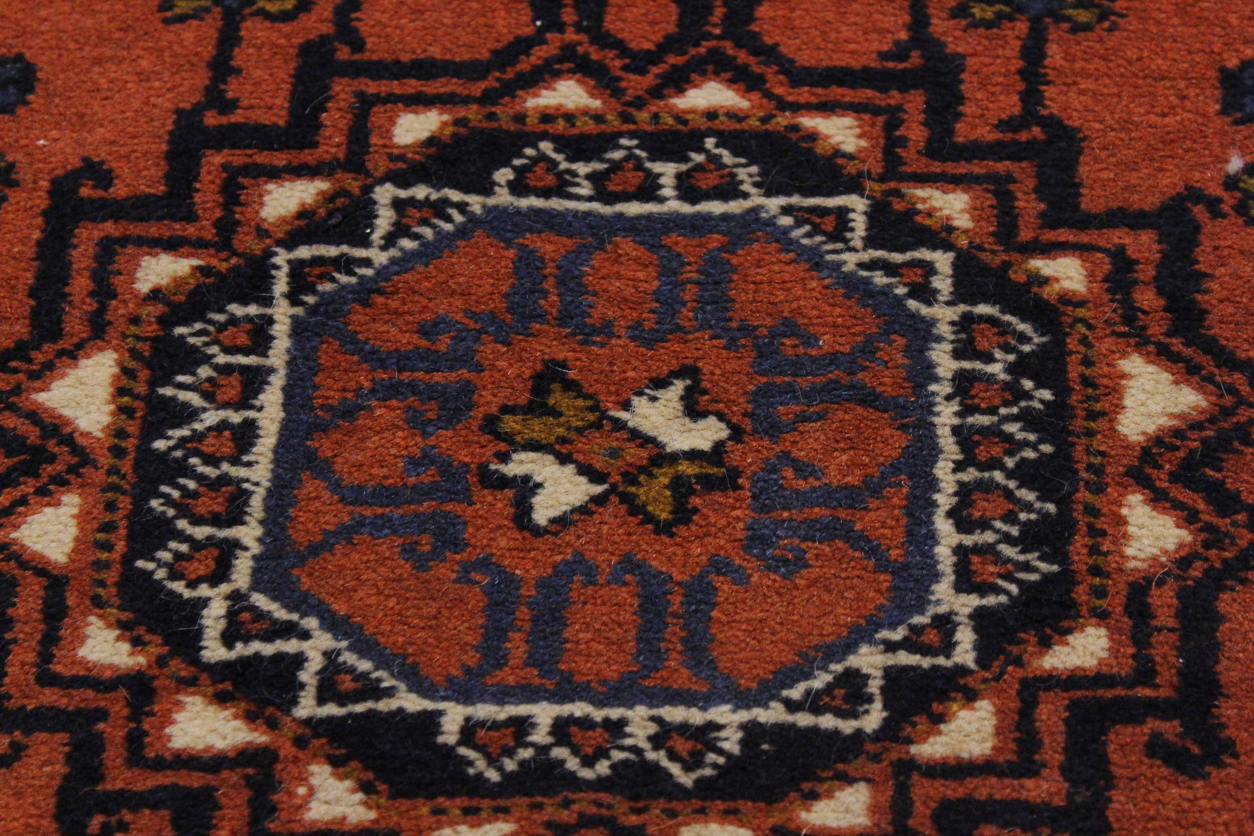handmade Geometric Antique Sarook Rust Ivory Hand Knotted RUNNER 100% WOOL area rug 3x13