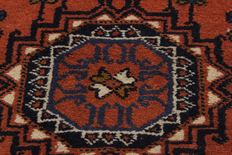 handmade Geometric Antique Sarook Rust Ivory Hand Knotted RUNNER 100% WOOL area rug 3x13