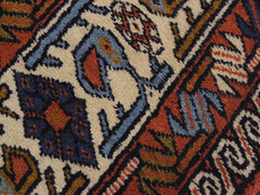 handmade Geometric Bokhara Rust Ivory Hand Knotted RUNNER 100% WOOL area rug 3x13