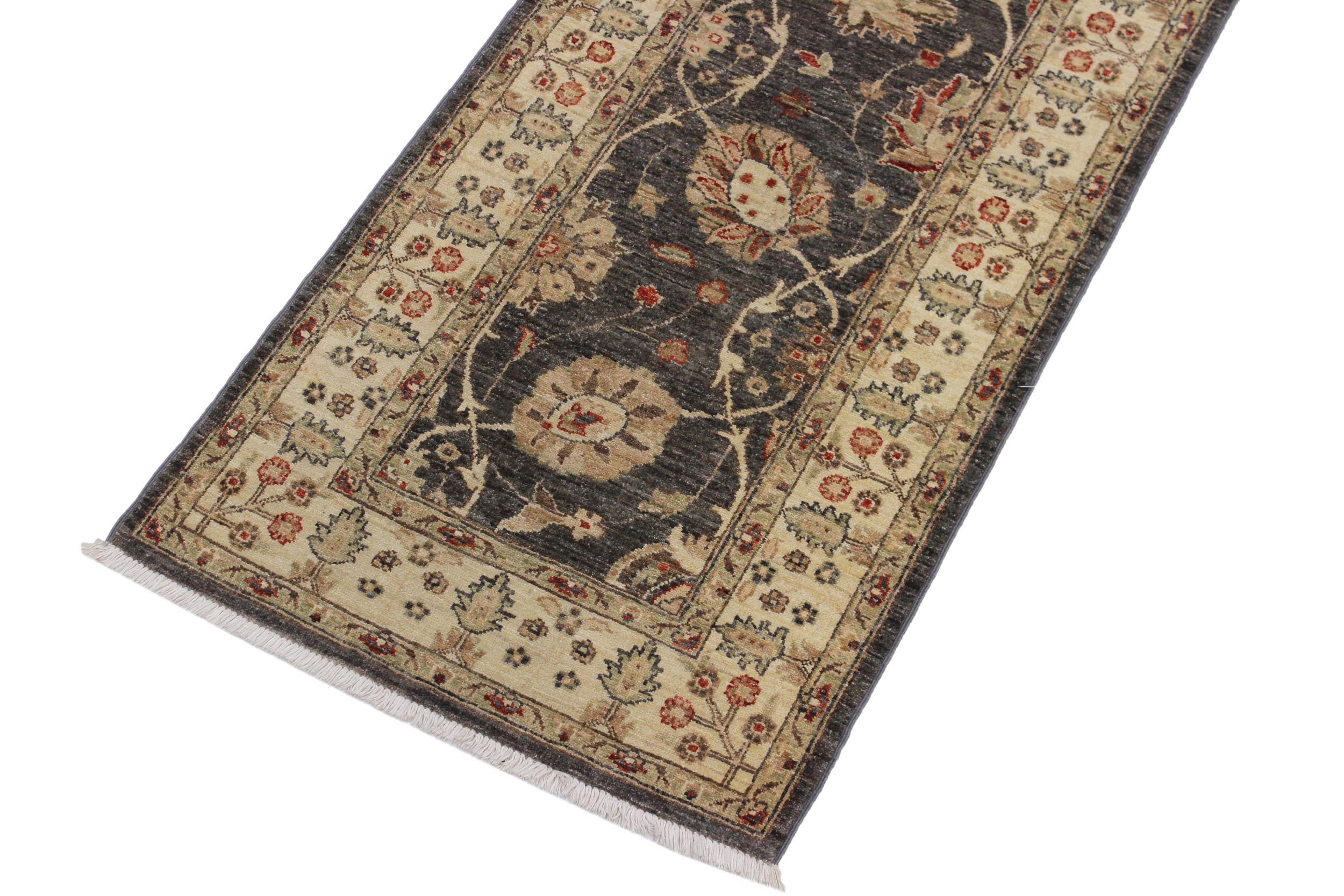 handmade Traditional Kafkaz Gray Beige Hand Knotted RUNNER 100% WOOL area rug 3' x 11'