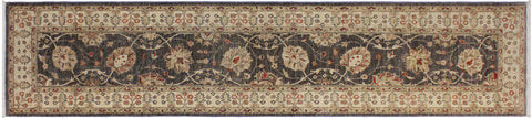 handmade Traditional Kafkaz Gray Beige Hand Knotted RUNNER 100% WOOL area rug 3' x 11'