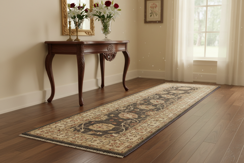 handmade Traditional Kafkaz Gray Beige Hand Knotted RUNNER 100% WOOL area rug 3' x 11'