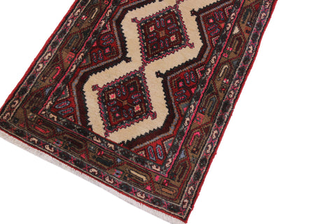 handmade Traditional Hamadan Red Lt. Brown Hand Knotted RUNNER 100% WOOL area rug 3 x 9