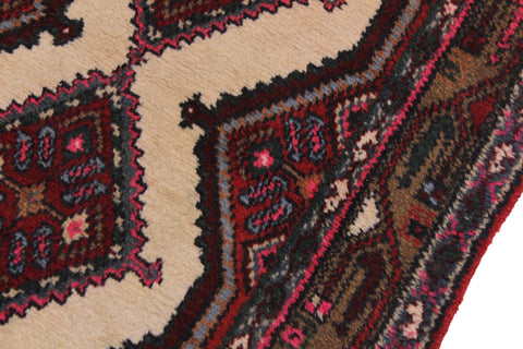 handmade Traditional Hamadan Red Lt. Brown Hand Knotted RUNNER 100% WOOL area rug 3 x 9