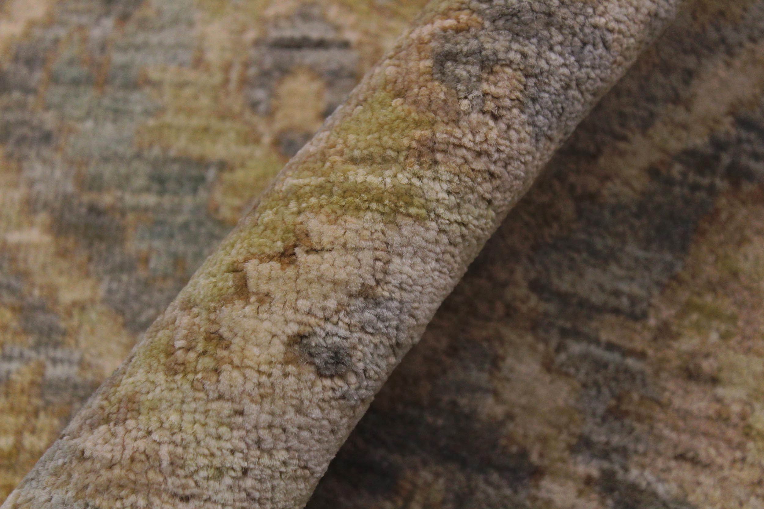 handmade Modern Kafkaz Gray Ivory Hand Knotted RUNNER 100% WOOL area rug 3' x 9'