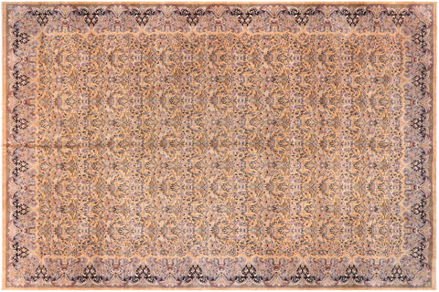 handmade Transitional Darbari Gold Gold Hand Knotted RECTANGLE 100% WOOL area rug 12x18