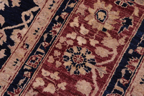 handmade Transitional Kafkaz Blue Red Hand Knotted SQUARE 100% WOOL area rug 8' x 8'