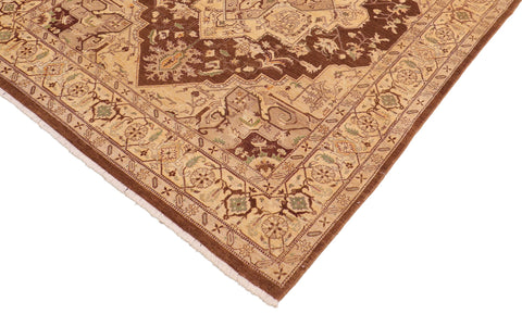 handmade Traditional Kafkaz Brown Tan Hand Knotted RECTANGLE 100% WOOL area rug 8' x 10'