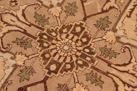 handmade Traditional Kafkaz Brown Tan Hand Knotted RECTANGLE 100% WOOL area rug 8' x 10'