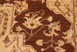 handmade Traditional Kafkaz Brown Tan Hand Knotted RECTANGLE 100% WOOL area rug 8 x 10