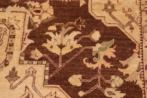 handmade Traditional Kafkaz Brown Tan Hand Knotted RECTANGLE 100% WOOL area rug 8' x 10'