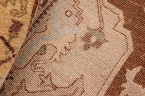 handmade Traditional Kafkaz Brown Tan Hand Knotted RECTANGLE 100% WOOL area rug 8' x 10'