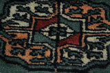 handmade Geometric Bokhara Lt. Green Black Hand Knotted RUNNER 100% WOOL area rug 3 x 12