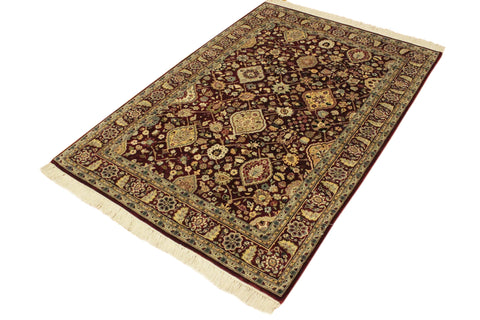 handmade Traditional Tabriz Red Gold Hand Knotted RECTANGLE 100% WOOL area rug 4x6
