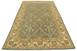 handmade Transitional Kafkaz Lt. Blue Ivory Hand Knotted RECTANGLE 100% WOOL area rug 4 x 6