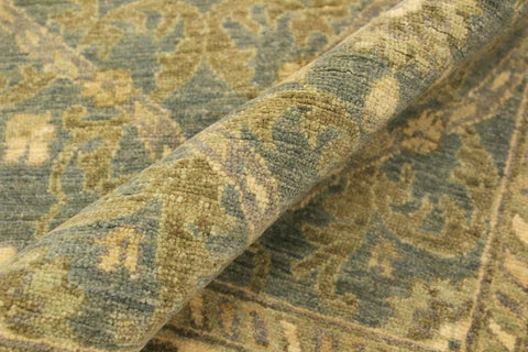 handmade Transitional Kafkaz Lt. Blue Ivory Hand Knotted RECTANGLE 100% WOOL area rug 4X6