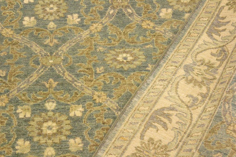 handmade Transitional Kafkaz Lt. Blue Ivory Hand Knotted RECTANGLE 100% WOOL area rug 4X6