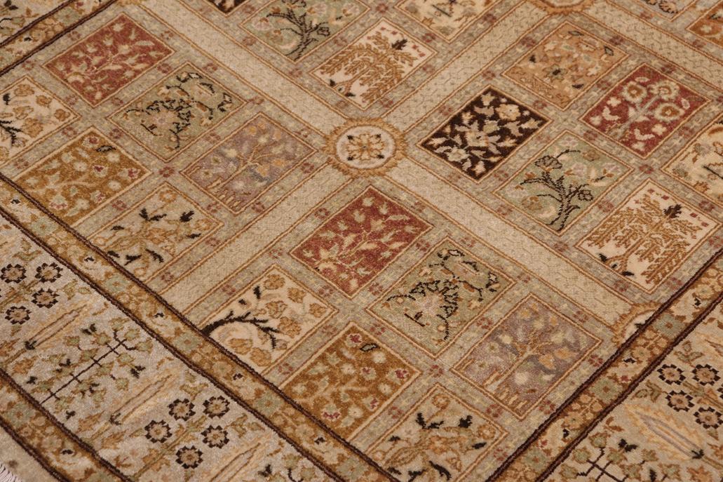 handmade Traditional Design Tan Gold Hand Knotted RECTANGLE 100% WOOL area rug 4'X6'