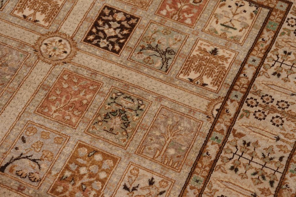 handmade Traditional Design Tan Gold Hand Knotted RECTANGLE 100% WOOL area rug 4'X6'