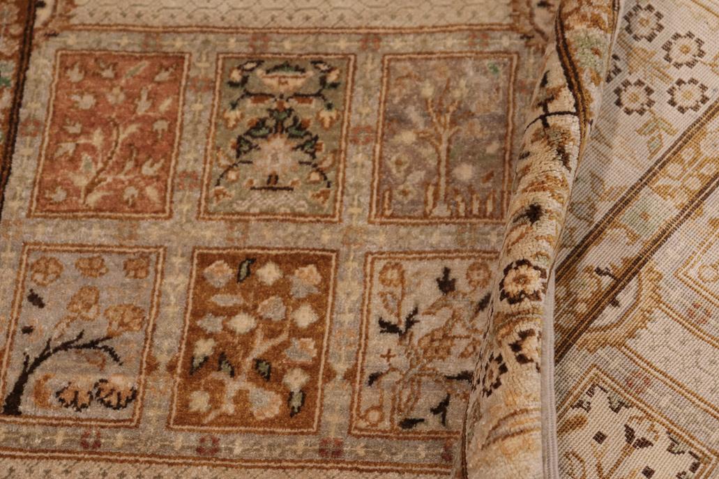 handmade Traditional Design Tan Gold Hand Knotted RECTANGLE 100% WOOL area rug 4'X6'