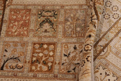 handmade Traditional Design Tan Gold Hand Knotted RECTANGLE 100% WOOL area rug 4'X6'