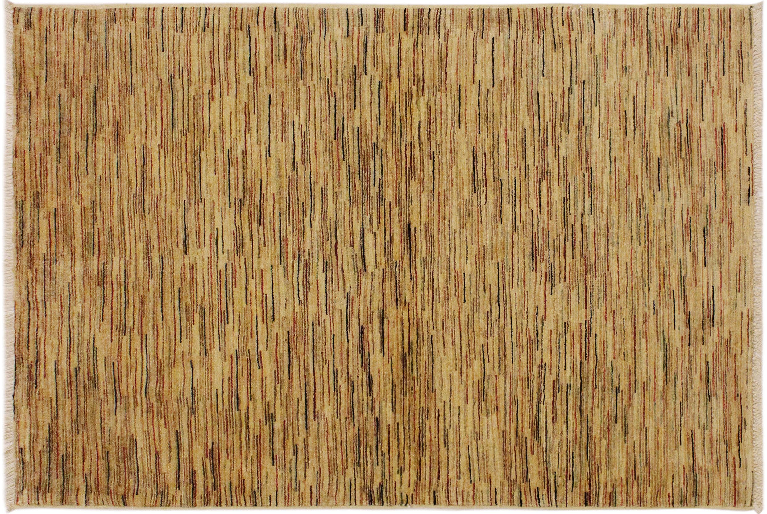 handmade Modern Gabbeh Beige Rust Hand Knotted RECTANGLE 100% WOOL area rug 4' x 6'