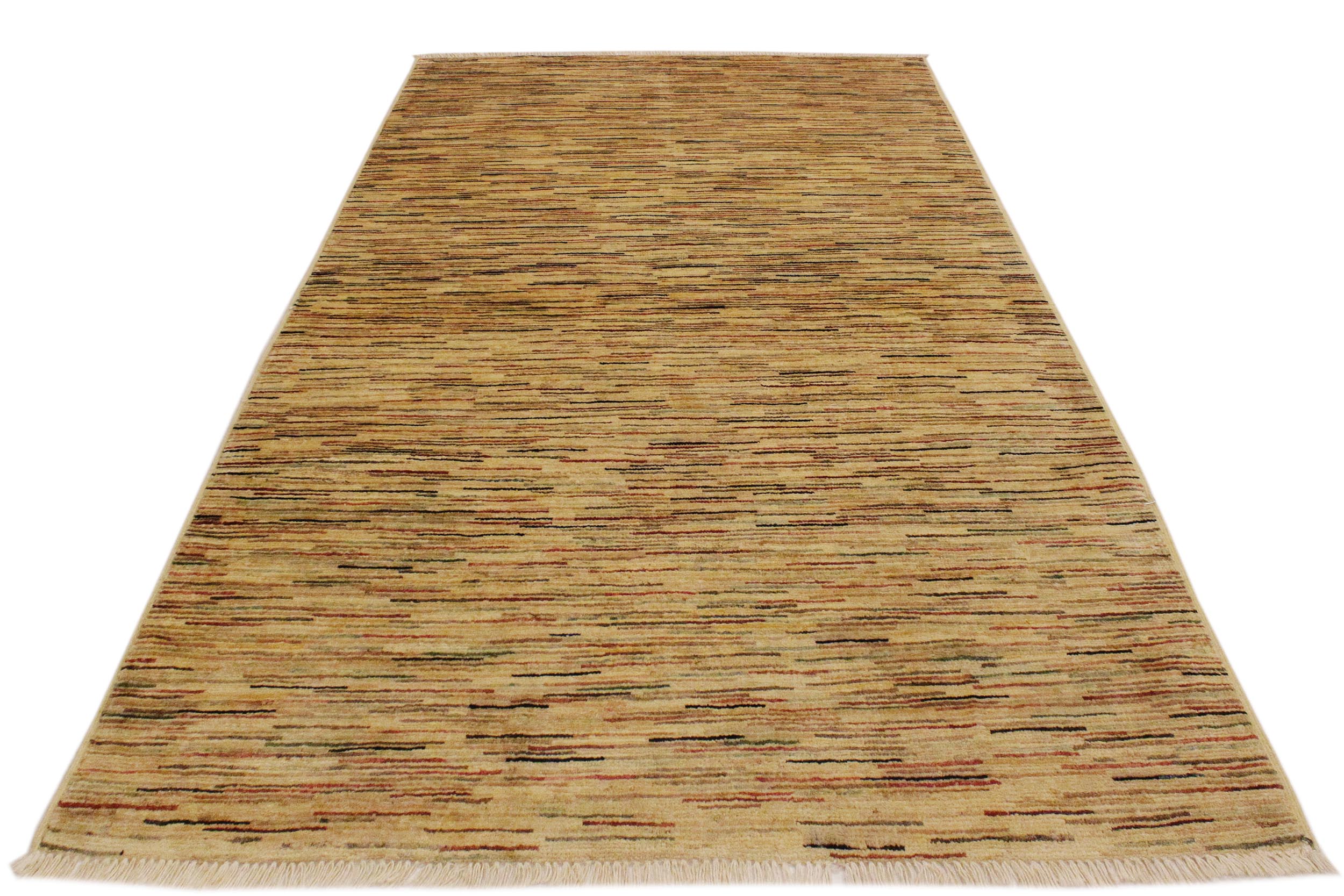 handmade Modern Gabbeh Beige Rust Hand Knotted RECTANGLE 100% WOOL area rug 4' x 6'