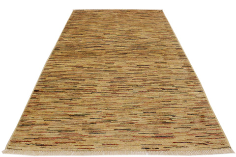 handmade Modern Gabbeh Beige Rust Hand Knotted RECTANGLE 100% WOOL area rug 4' x 6'
