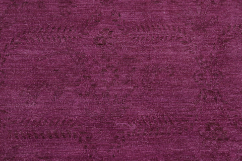 handmade Over Dyed Over Dyed Purple Purple Hand Knotted RECTANGLE 100% WOOL area rug 10' x 14'