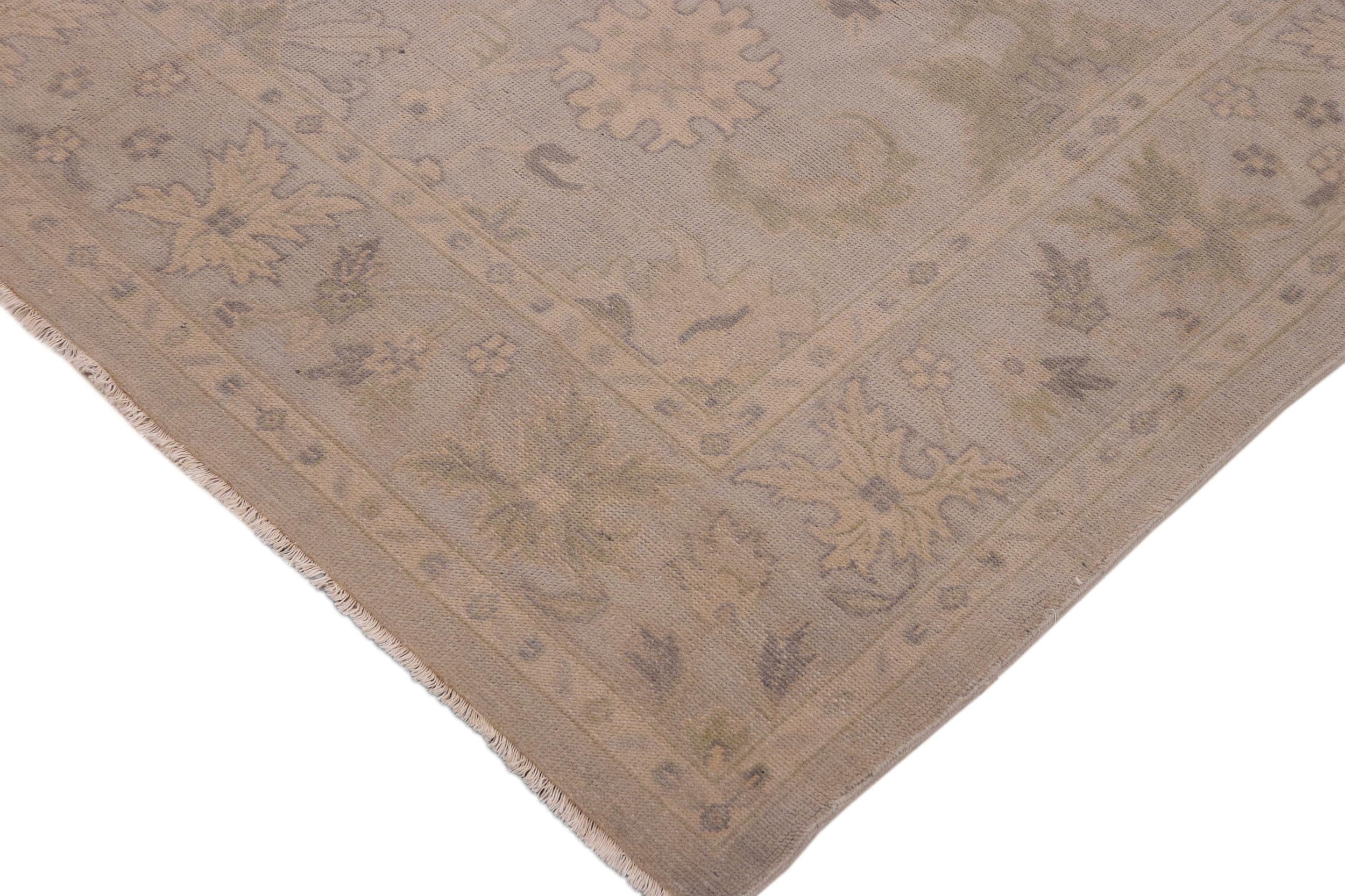 handmade Traditional Kafkaz Gray Beige Hand Knotted RECTANGLE 100% WOOL area rug 9' x 12'