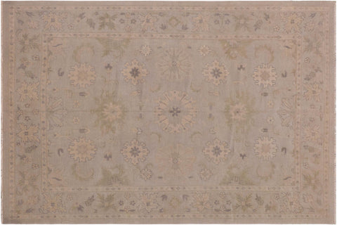 handmade Traditional Kafkaz Gray Beige Hand Knotted RECTANGLE 100% WOOL area rug 9' x 12'