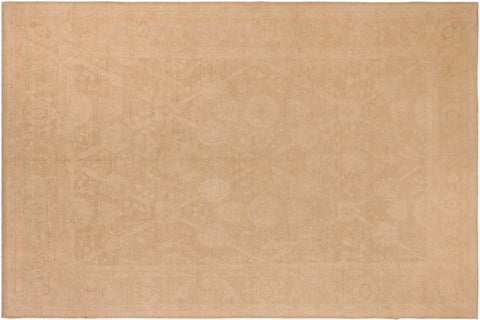 handmade Modern Kafkaz Brown Tan Hand Knotted RECTANGLE 100% WOOL area rug 10' x 14'