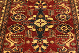 handmade Geometric Super Kazak Red Gold Hand Knotted RECTANGLE 100% WOOL area rug 4 x 6