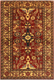 Southwestern Super Kazak Dagny Red/Gold Wool Rug - 3'11'' x 6'2''