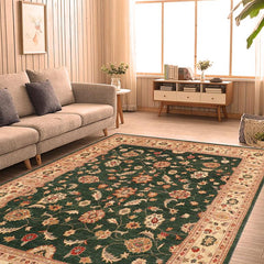 handmade Traditional Kafkaz Green Beige Hand Knotted RECTANGLE 100% WOOL area rug 8X10