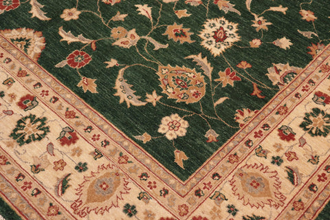 handmade Traditional Kafkaz Green Beige Hand Knotted RECTANGLE 100% WOOL area rug 8x10